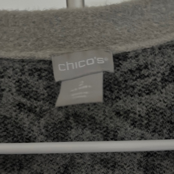 Chico's‎ Gray and Black Leopard Print Cardigan Sweater - Picture 4 of 7